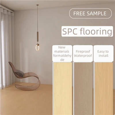 Boucle de sol en spc en intérieur et grain de bois rainure